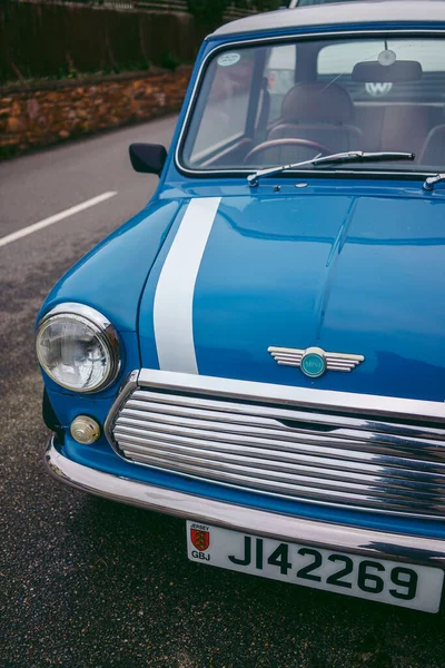 Jersey Island Channel Island 2022 Vintage Blue Color Mini Cooper — 스톡 사진