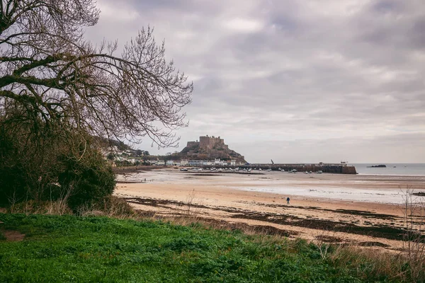 Jersey Island Channel Island 2022 Krásný Výhled Hrad Mont Orgueil — Stock fotografie