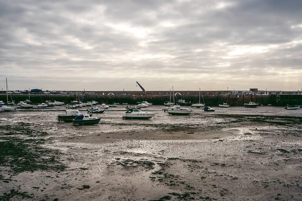 Vackra Stränder Jersey Island Channel Isnads Storbritannien Klurig Kall Dag — Stockfoto