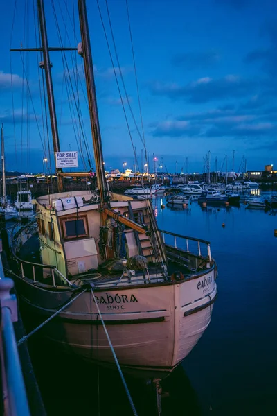 Остров Джерси Остров Манш 2022 Лодки Пришвартованы Время Отлива Пристани — стоковое фото