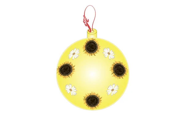 Boule de Noël Jaune — Image vectorielle