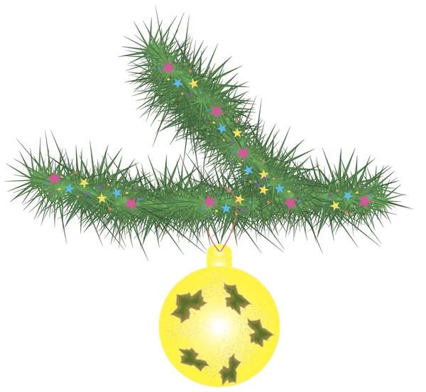 Branche arbre de Noël — Image vectorielle