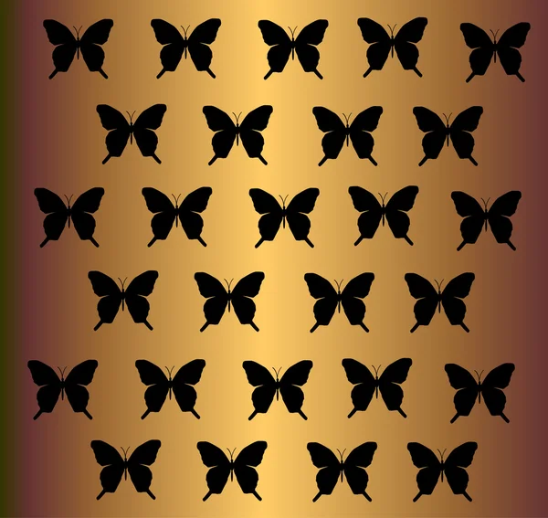 Метелик на золотому тлі — стоковий вектор