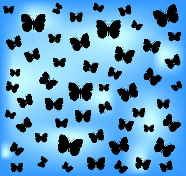 Silhouettes of butterflies — Stock Vector