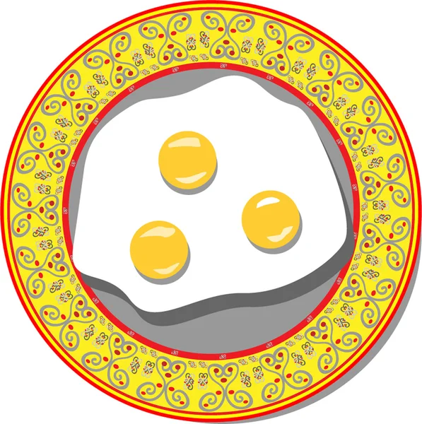 Eier liegen auf einem schönen Teller — Stockvektor