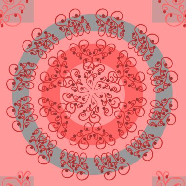 Işık kırmızı bir arka plan üzerinde karmaşık desen