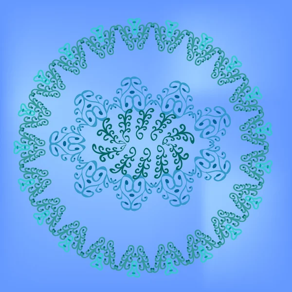 青のグラデーション背景の円形のパターン — ストックベクタ
