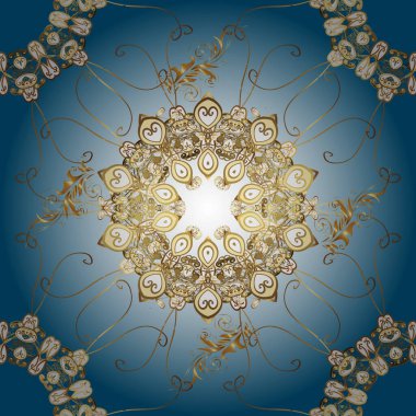 Vektör çizimi. Renkli Bahar Temalı Kusursuz Arkaplan. Kusursuz desenli, modaya uygun kumaş deseni. Düz Çiçek Elementleri Tasarımı. Şirin çiçek elementleri..