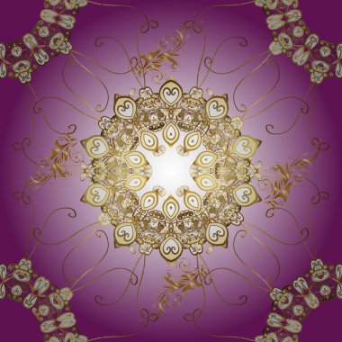 Klasik taslak çizimi. Vector Tender kumaş deseni. Vektör çiçek izi. Çiçek nötr, menekşe ve mor dikişsiz desen.