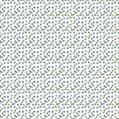 Mavi, beyaz ve yeşilde şirin bir doğum günü deseni. Yemek afişi tasarımı için. Kusursuz kek, peri pastası. Vektör.