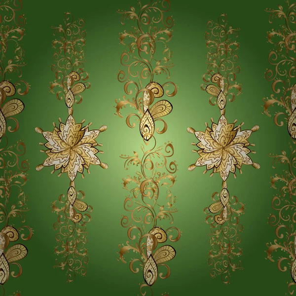 金光闪闪的素描 传统的阿拉伯装饰 矢量无缝图案与花卉装饰 装饰花边饰品 东方风格的复古设计元素 — 图库矢量图片