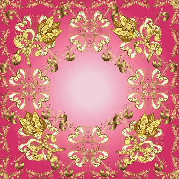 Традиционные Этнические Турецкие Индийские Мотивы Нейтральный Розовый Пурпурный Орнаментальный Бесшовный — стоковый вектор