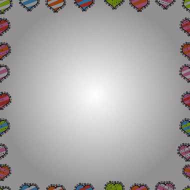 Kusursuz. Element şablonu. Vektör çizimi. Çerçeve karalaması. Siyah, pembe ve beyaz renkli resim.