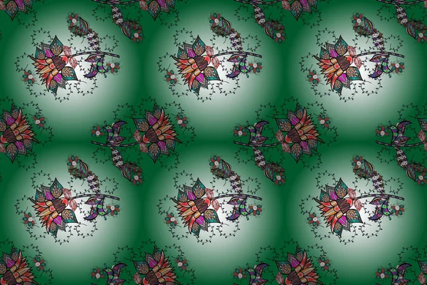 Квіти Нейтральних Чорно Зелених Кольорах Акварельному Стилі Безшовний Квітковий Візерунок — стокове фото