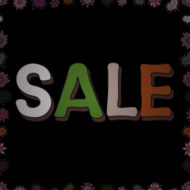 Kusursuz. Vektör çizimi. Kahverengi, gri ve siyah renklerin çizimi. Pankart, el ilanı, davetiye, poster, web sitesi veya tebrik kartı için şirin bir tasarım. Yaz indirimi afişi arka planı.