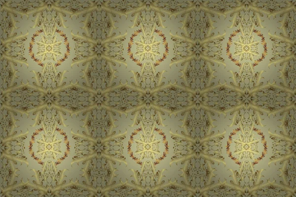 Orient Żółty Brązowy Neutralny Ornament Tkanin Tapet Opakowań Ładna Ilustracja — Zdjęcie stockowe