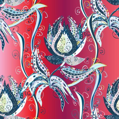 Süs bahar bahçe doku gelişir. Vektör çizim. Çiçek desenli. Çiçek sorunsuz arka plan.