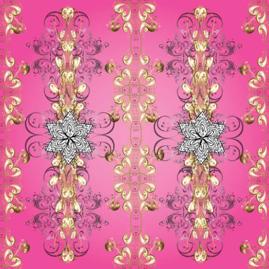 Soyut lüks arka plan, zarif davetiye davetiyesi, davetiye, arka plan kapağı illüstrasyonu. Vektör çizimi. Kusursuz. Altın rengi. Bej, pembe ve kahverengi renkli resimler..