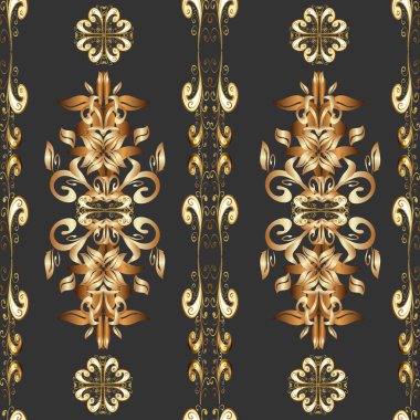 Renkli Bahar Temalı Kusursuz Arkaplan. Vektör illüstrasyonunda kusursuz çiçek deseni. Düz Çiçek Elementleri Tasarımı. Güzel kumaş deseni.