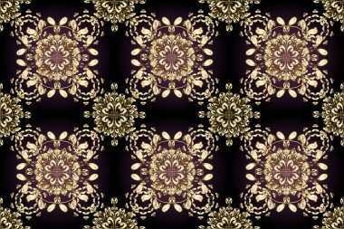 Klasik klasik klasik arka plan. Altın elementlerle siyah, gri ve kahverengi renklerde altın desen. Kusursuz klasik raster altın desenli. Geleneksel oryantasyon süsü.