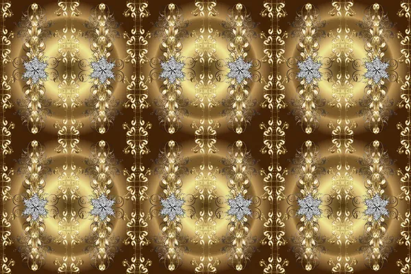 Winter Schnee Textur Tapete Weihnachten Goldene Schneeflocke Nahtloses Muster Goldene — Stockfoto