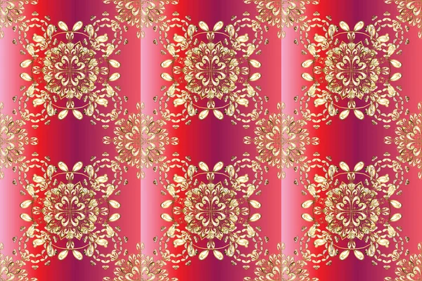Islamisk Design Raster Gyllene Textiltryck Sömlös Mönster Orientalisk Prydnad Gyllene — Stockfoto