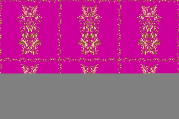 マゼンタ 中性の色のパターン ラスターイラスト デザイン メフンディとタトゥーのためのシームレスなヴィンテージ要素 民族的な東洋風の装飾パターン — ストック写真