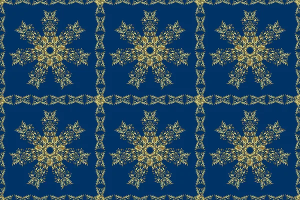 Raster Vintage Baroque Flower Seamless Pattern Gold Роскошная Королевская Викторианская — стоковое фото