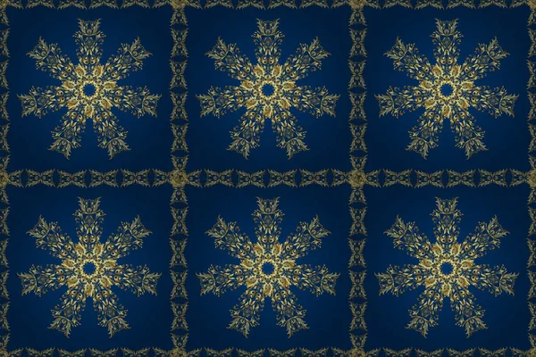 Traditioneel Klassiek Gouden Rasterpatroon Neutrale Blauwe Bruine Kleuren Met Gouden — Stockfoto