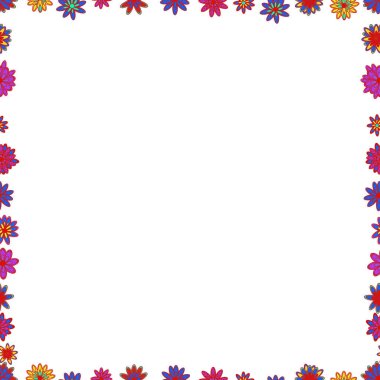 Vektör. Çizgi roman karalama çerçevesi beyaz, mavi ve kırmızı kenarlardan oluşur. Kusursuz desen.