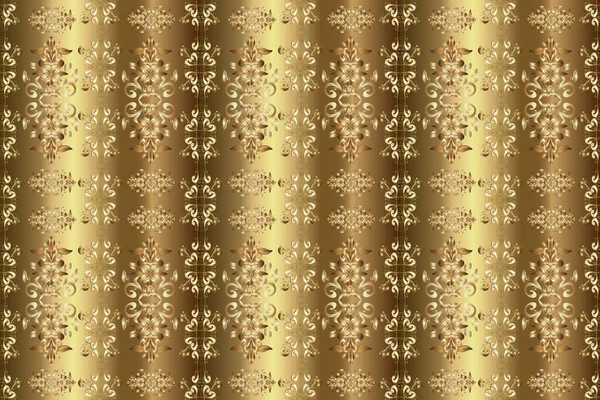 Golden Element Beige Brown Neutral Colors Gold Floral Ornament Baroque — Stock Photo, Image