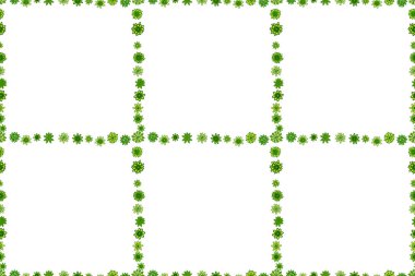 Kare kareler karalamalar. Raster illüstrasyonu. Kusursuz desen. Beyaz, yeşil ve sarı renkli resimler.