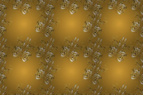 Raster Illustration Nahtloser Abstrakter Hintergrund Orientalisches Raster Klassisch Beige Gelb — Stockfoto
