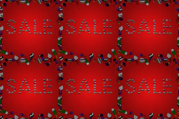 Picture White Red Black Colors Seamless Lettering Cute Sale Banner — Stock Photo, Image