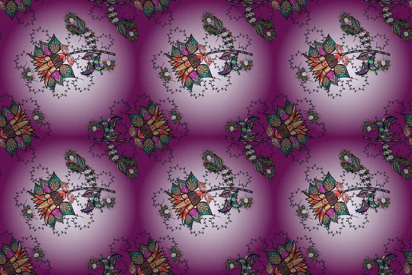 Florales Nahtloses Muster Mit Von Hand Gezeichneten Aquarellelementen Leuchtend Bunte — Stockfoto