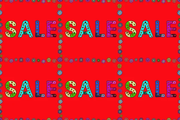 Picture Red Blue Green Colors Raster Illustration Lettering Colorful Design — Stock Photo, Image