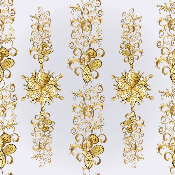 Antike Goldene Wiederholbare Tapete Goldener Blumenschmuck Barockstil Goldenes Element Auf — Stockfoto