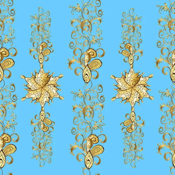 Χρυσό Μοτίβο Καφέ Μπλε Και Κίτρινα Χρώματα Χρυσά Στοιχεία Αραμπέσκ — Φωτογραφία Αρχείου