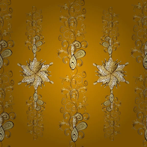 Vector Dorado Adorno Floral Brocado Textil Patrón Vidrio Patrón Dorado — Archivo Imágenes Vectoriales