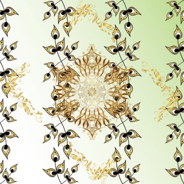 Kusursuz klasik altın desen. Geleneksel vektör yön süsü. Tarafsız, bej ve beyaz altın elementlerle altın desenli.