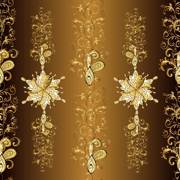 Naadloze Oosterse Ornament Stijl Van Barok Traditioneel Klassiek Gouden Vector — Stockvector