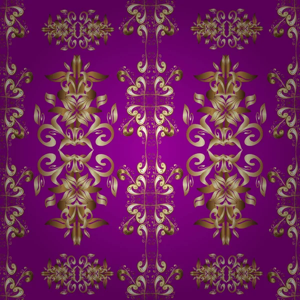 Paisley Acuarela Azulejo Patrón Floral Con Flores Flores Hojas Vector — Vector de stock