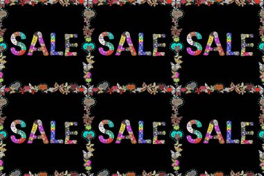 Raster. Kusursuz desen. Sosyal medyada yaz yarışmaları için bağış pankartı. Kahverengi, gri ve siyah renkli resim. Yazdırma tasarımı için şablon, afiş, poster, ilan.