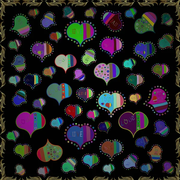 Пара Романтических Любовных Сердец Бесшовный Рисунок Сердце Любви Валентинки Сердца — стоковый вектор