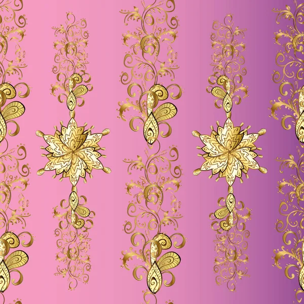 Patrón Dorado Clásico Tradicional Colores Marrón Violeta Rosa Con Elementos —  Fotos de Stock