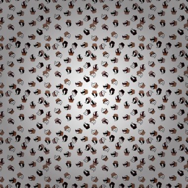 Güzel gıda tasarım elemanları, baskılar ve desenler için mükemmel. Vektör illüstrasyon. Beyaz, siyah ve kahverengi üzerinde elle çizilmiş lezzetli cupcakes ile dikişsiz desen.