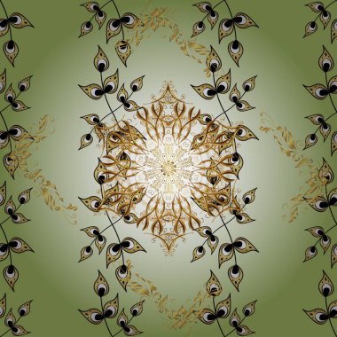 Kış kar dokusu duvar kağıdı. Noel altın kar tanesi kusursuz desen. Tarafsız, bej ve gri renklerde altın kar taneleri. Sembol bayramı, yeni yıl kutlama vektörü altın desen.