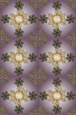 Şık bir grafik desen. Kusursuz Raster geçmişi. Sarı, beyaz ve nötr renklerde altın elementler. Çiçek deseni. Duvar kâğıdı barok, İspanyol kumaşı. Instagram Post modeli. Tik-Tok simgesi.