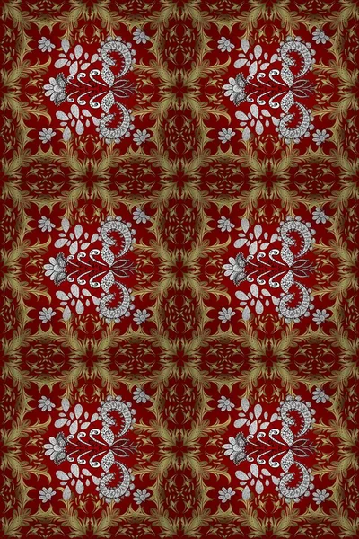 Antique Golden Repeatable Wallpaper Golden Element Red Yellow Neutral Colors — Stock Photo, Image