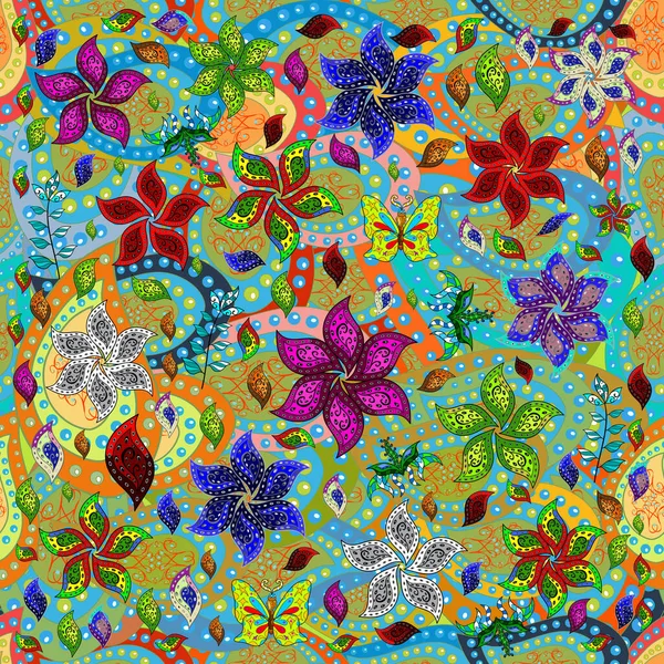 Belo Padrão Tecido Padrão Flores Sem Costura Projeto Elementos Flor — Fotografia de Stock